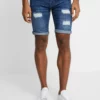 INDICODE JEANSKADEN HOLES - Jeansshorts - Medium Indigo