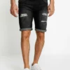 INDICODE JEANSKADEN HOLES - Jeansshorts - Black