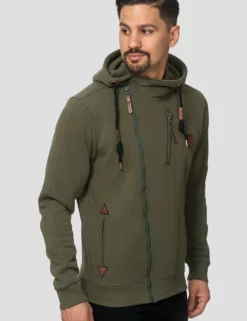 INDICODE JEANSELM - Tröja Med Dragkedja - Army