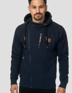 INDICODE JEANSELM - Tröja Med Dragkedja - Navy